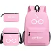 Harry potter harry potter Mochila con Estampado Mochila Escolar para Estudiante Bolso de Hombro Pequeño Estuche para Lápices Set de Tres Piezas