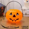 Adereços de Halloween Balde de Abóbora Sorridente Dobrável Dois e Meio em Um Balde de Doces Adereços de Layout de Local