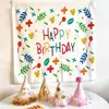 Tecido de Tapeçaria de Aniversário Fundo de Foto Tecido de Pendurar na Parede Decoração de Festa Infantil Layout de Cena de Reunião Parede de Fundo Foto