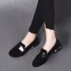 Zapatos de mujer de cuero suave 2026 nuevo otoño moda escarchada zapatos de mujer mocasines planos de suela blanda de tacón bajo