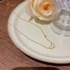 Joyería Transfronteriza Europea y Americana Moda y Exquisito Colgante Nicho Cadena Clavicular No Descolorante Oro de 18K Acero Titanio Accesorios de Collar para Mujer