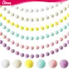 Guirlanda Colorida de Pompons Quente e Vendida em Larga Escala para Decoração de Quarto Infantil e de Menina, Guirlanda de Pompons de Natal Colorida Macaron Decoração Pendente