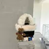Bolso de Peluche Patchwork de Invierno para Mujer 2026 Nuevo Estilo Maillard Bolso Cruzado de Gamuza Lindo Colgante de Oso