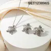 Conjunto de Joias em Aço Titânio com Formato de Tartaruga, Brincos de Prata Banhados a Ouro, Colar, Anel, Conjunto de Três Peças, Acessórios de Luxo Leve Estilo Ins para Mulheres