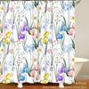 Nueva Serie de Flores y Plantas Impresión Digital Poliéster Impermeable y Resistente al Moho Cortina de Ducha Ojales de Cobre Puro Venta Directa de Fábrica Impermeable y Resistente al Moho