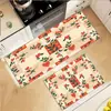 Alfombra de Piso de Terciopelo de Cristal con Flor de Amor Fresca Transfronteriza Felpudo para Puerta de Entrada Felpudo para Suelo de Cocina Alfombra Larga de Tira Dos Piezas