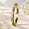 Nuevo brazalete abierto de aleación con esmalte pintado estilo chino y goteo de aceite, recuerdo popular para atracciones turísticas, al por mayor
