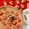 Estilo Chino Petardo de Goteo de Aceite Danza del León Carácter de Fortuna Cuentas Espaciadoras Colgante Accesorios Piezas para Joyería DIY Cadena de Teléfono Llavero Encanto