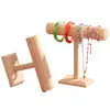 Estante de Joyería de Madera Maciza de una Sola Capa Color de Tronco Estante Extraíble para Pulseras Exhibidor de Almacenamiento para Pulseras y Relojes Mostrador de Puesto