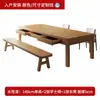 Nova Mesa de Jantar e Mesa de Escritório Grande de Madeira Maciça para Sala de Estar com Gavetas, Mesa de Chá Integrada, Mesa Longa para Estudo e Trabalho em Casa
