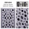 Bucelati Adesivo para Nail Art Barroco em Relevo Boêmio Retrô Totem Flor Decalque de Unha Decorações
