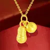 China Jindian Shuibei Oro al por mayor Pie de Oro 999 Buen Colgante de Caqui Cacahuete Cadena de Clavícula de Oro Puro para Enviar a la Novia