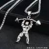 Collar para hombre moderno masculino femenino estudiante estilo coreano estilo hip hop fitness levantamiento de pesas colgante largo cadena de suéter personalizada regalo de pareja