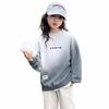 Sudadera de Felpa para Niñas Otoño e Invierno Nueva Simple de Letras para Niños Pulóver Cálido y Versátil Camisa Base