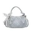 Bolsa de mão coreana de bolinhas estilo Ins, nova bolsa de ombro plissada da moda, bolsa transversal feminina com design de nicho