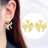 Moda Europea y Americana Diseño de Nicho Pendientes Elegantes Aguja de Plata 925 Cobre Chapado en Oro de 18K Pendientes Sencillos de Lazo para Mujer