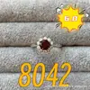 Anel de Granada Natural, Redondo 6*6mm Lapidado, Incrustado com Cristal e Pedras Coloridas, Fornecimento Mais Vendido, Tamanho Ajustável, Novo Modelo 2024