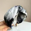 Nueva Diadema con Estampado de Pintura al Óleo Vintage para Mujer, Accesorio para el Cabello Ancho de Lujo con Forma de Cruz