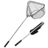 Set de Red de Pesca de Acero Inoxidable con Caña Telescópica, Red Triangular Plegable, Red para Peces Portátil, Cabezal de Red Plegable Integrado