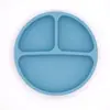 Prato de Jantar e Bandeja de Comida de Silicone com Ventosa Integrada, Utensílios de Alimentação para Bebê no Atacado, Prato de Bebê com Ventosa