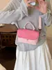 Bolsa Feminina Nova Estilo Cor Contrastante, Bolsa de Mão Simples, Bolsa Versátil da Moda, Bolsa Transversal, Pequena Quadrada Versão Coreana Ins 2026 Bolsa de Ombro para o Dia a Dia