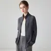 Novo Estilo Outono/Inverno 2026 Cardigã Feminino 100% Caxemira Pura Gola Alta Tricô Trançado Cor Sólida com Zíper Duplo