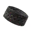 Diadema de terciopelo forrada con torsión transfronteriza, Diadema de punto con puntos de colores, Gorro cálido, Accesorios para el cabello deportivos europeos y americanos para lavado de cara