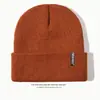 Comércio Exterior Chapéu de Tricô Infantil para Outono e Inverno com Heattech e à Prova de Frio para Meninos e Meninas, Chapéu de Lã Estilo Japonês Versátil com Etiqueta de Letra Pele de Melão