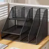 Suporte Organizador de Arquivos para Mesa Estante de Mesa Suporte Organizador por Matéria para Estudantes Caixa Organizadora Vertical de Vários Níveis para Estação de Trabalho