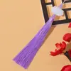 Pingente Lanterna Antiga Borla de Jade Branco de Dupla Face Lótus Borla Acessórios Chineses Pingente de Borla Pendente Leque Dourado