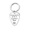 Deseo venta caliente accesorios púa de guitarra DAD acero inoxidable accesorios de guitarra collar llavero instrumento musical letras personalizado