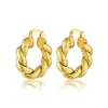 Brincos de Argola Grossa Simples Novos Transfronteiriços Estilo Europeu e Americano Brincos de Argola Grossa Dourados Brincos de Moda Personalizados para Mulheres