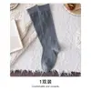 Calcetines largos para mujer, nuevo estilo de otoño, calcetines blancos hasta la pantorrilla estilo coreano, calcetines con volantes, calcetines largos para mujer para combinar con botas largas, calcetines de algodón
