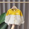 Camisa Ocidental de Bebê para Primavera e Outono Nova Camisa de Manga Longa para Bebê Moda Coreana para Crianças Roupas Infantis Roupas de Outono para Crianças Moda Masculina