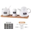Jarra de Cerámica para Condimentos Caja de Condimentos de Cocina Juego Botella de Salsa de Soja Mesa de Comedor del Hogar Olla de Vinagre Restaurante Comercial Tarro de Aceite de Chile Sal