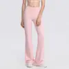 Pantalones de yoga de cintura alta ligeramente acampanados para mujer, diseñados para realzar las caderas, aplanar el abdomen y crear un efecto adelgazante. Estos pantalones acampanados ofrecen una sensación cómoda y casi imperceptible con tela elástica, similar a una nube, perfectos para Pilates y fitness.