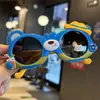Gafas de Sol Geniales Playa Silicona Niños Gafas de Sol Polarizadas Sombrero de Paja Oso Dibujo Animado Lindo Parasol Niños Verano Protección Solar