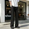 2026 Nuevo Estilo Pantalones de Traje con Dobladillo Curvo Fluido Estilo Retro Americano de Cintura Alta Moda Acampanados Largos Verano Transpirables Anti-Arrugas Modernos