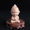 Adornos de Madera de Durazno Feicheng Tronco Mono Dorado Rey Mono Adornos de Mono Talla en Madera Maciza Mito Negro Goku Mano Pieza de Mano