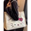 Bolsa de Lona Ins Feminina Bolsa de Ombro Gatinho Moda Tendência Grande Capacidade Bolsa de Mão Bolsa Tote Estudante Universitário Promoção