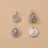 Al por mayor Plata Pura 99% Plata Dura 3D Retro Viejo Pulsera DIY Accesorios de Joyería Monedas Pequeñas de Cobre Amarillo Dios de la Riqueza Buda Colgante
