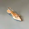 Elegantes sandalias estilo lazo francés para mujer, sandalias de tacón medio sin cordones y punta fina, zapatos de charol ligeros de lujo con abertura trasera