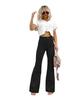 Amazon 2023 primavera novo cor pura veludo cotelê elegante calças femininas calças justas cintura alta calças casuais