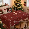 Toalha de Mesa Estilo Novo Transfronteiriça Impermeável Vermelho Natalino Retangular de Alta Qualidade Decorativa para Festivais