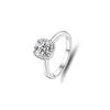 Productos Populares de Transmisión en Vivo Transfronteriza Europea y Americana: Anillo de Plata de Ley 925 con Diamante Moissanita de un Quilate Anillo Ajustable Venta al por Mayor
