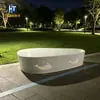 Banca translúcida de hormigón con patrón de ballena para zonas escénicas, otomana de ocio de cemento translúcido GRC con cielo estrellado
