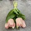 Buquê de Tulipas Artificiais com 7 Hastes de Borracha Macia, Arranjo de Flores Artificiais para Sala de Estar, Mesa de Jantar, Hall de Entrada e Decoração de Mesa
