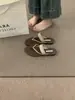 Sandalias de Tira Delantera Estilo Coreano Simples para Mujer, Adecuadas para Primavera y Verano, Chanclas Versátiles de Suela Suave con Punta Abierta Estilo Retro para Vacaciones