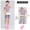 Roupa de Dança para Meninas em Roxo Taro, Conjunto de Treino com Top Regata, Traje de Performance para Exames de Arte, Top Cropped para Yoga, Roupa de Treino de Dança Jazz