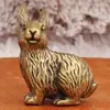 Adorno Creativo de Latón del Conejo del Zodiaco Metal Retro Personalidad Pesa Papeles para Escritorio de Oficina Bendición del Año del Conejo Regalo de Conejo